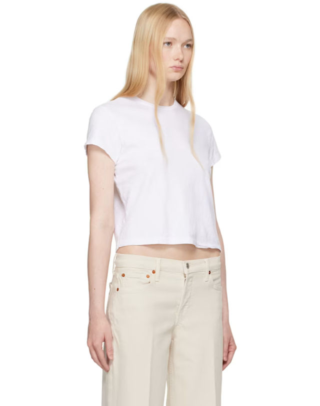 리던 [해외직구] Re Done 화이트 Hanes 클래식 티셔츠 024 2WBX5 TP872146994 착용컷