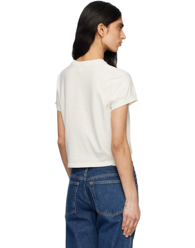 리던 [해외직구] 26 FW Re Done 오프 화이트 Hanes 50s 박시 시스터 티셔츠 261800F110000 착용컷