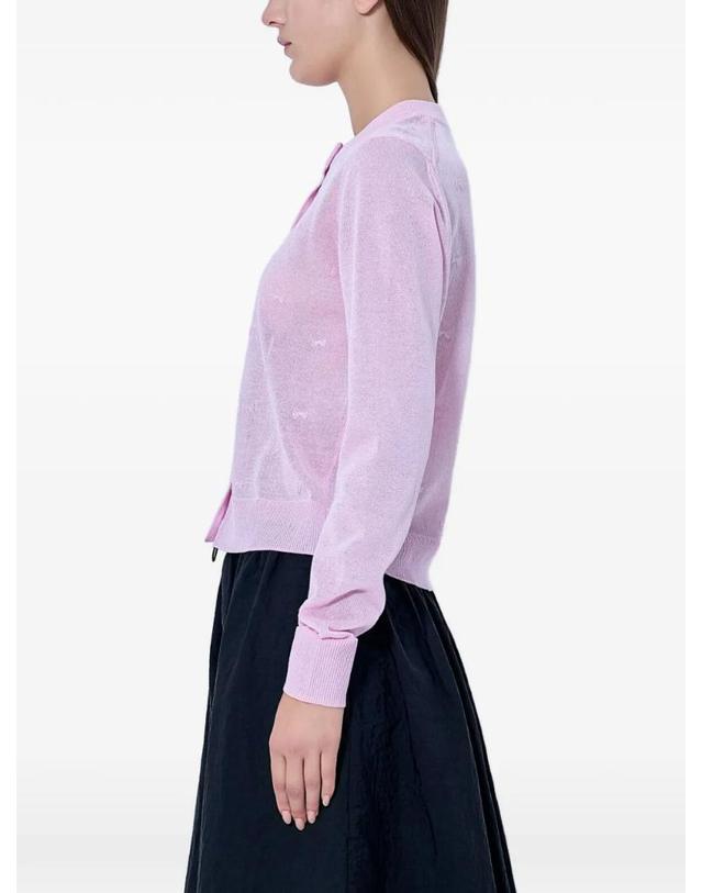 세실리에 반센 [해외직구] 26 FW 세실리에 반센 sheer knit bow motif cardigan 226KNI52006CBFLOHCARDIGAN TP459419311 착용컷