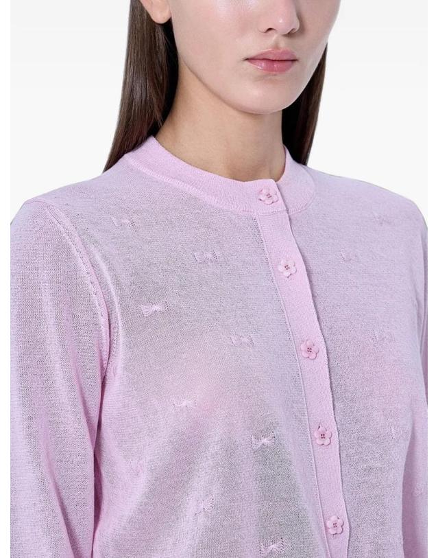 세실리에 반센 [해외직구] 26 FW 세실리에 반센 sheer knit bow motif cardigan 226KNI52006CBFLOHCARDIGAN TP459419311 착용컷
