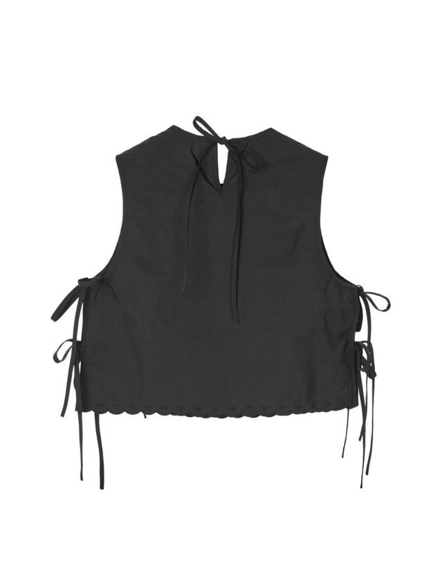 세실리에 반센 [해외직구] 26 FW 세실리에 반센 피바 자수 사이드 타이 민소매 블라우스 CBFEEBATOPEMBROIDEREDTAFFETA TP456542077 착용컷