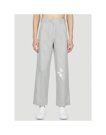 [해외직구] 26 FW 세인트우드 남성 그래픽 모티프 패치 울 팬츠 SW01611 Grey