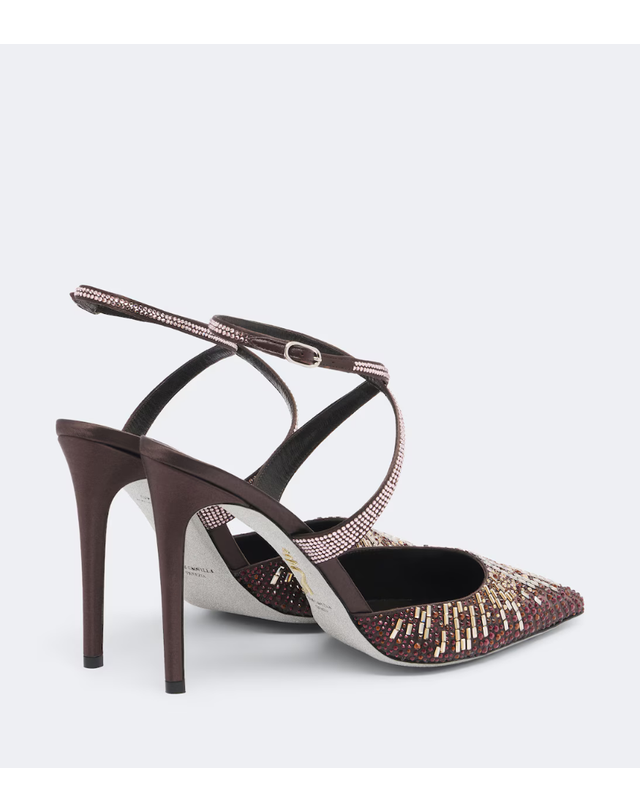 르네 카비올라 [해외직구] 26 FW 르네 까오빌라 Swarovski 임벨리시드 새틴 펌프스 TP582295560 착용컷
