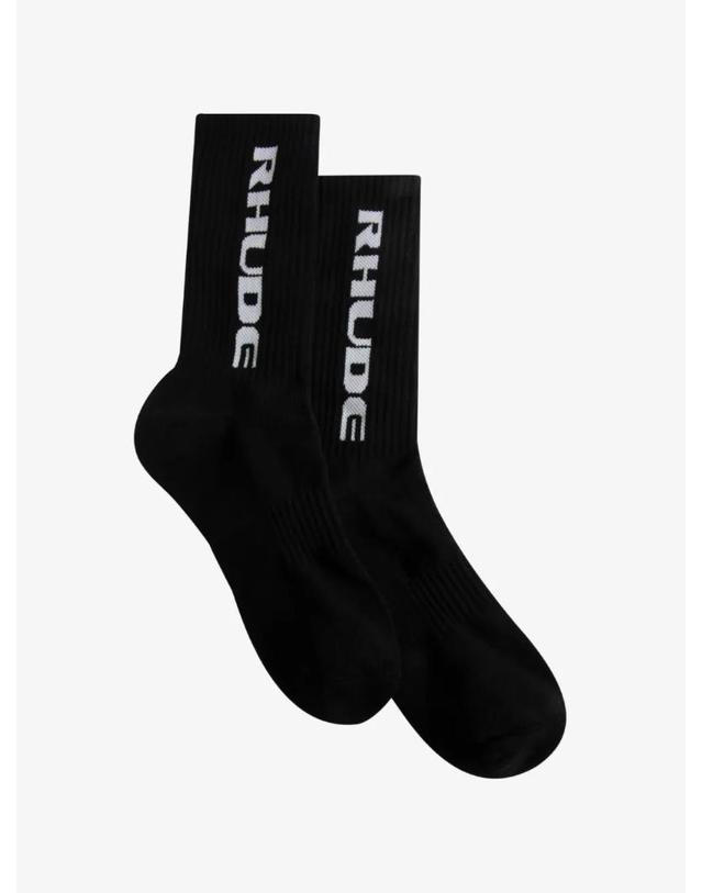 루드 [해외직구] 26 FW 루드 로고 인타르시아 골지 니트 양말 RHPF26S001884 TP456354711 착용컷