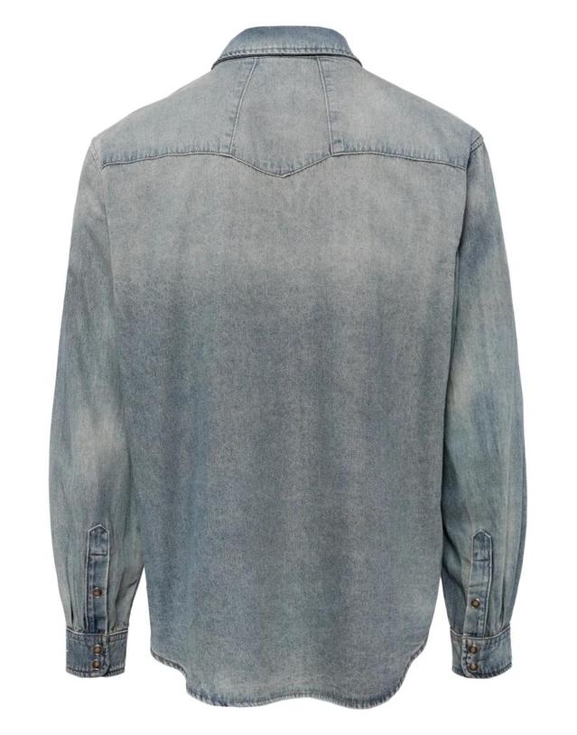 루드 [해외직구] 26 FW 루드 페이디드 이펙트 데님 셔츠 RHPS24SR11012305 TP455165821 착용컷