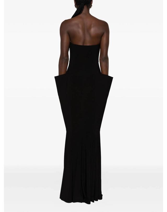 노르마카말리 [해외직구] Norma Kamali strapless wing detail fishtail gown 12296552907016 TP725716768 착용컷