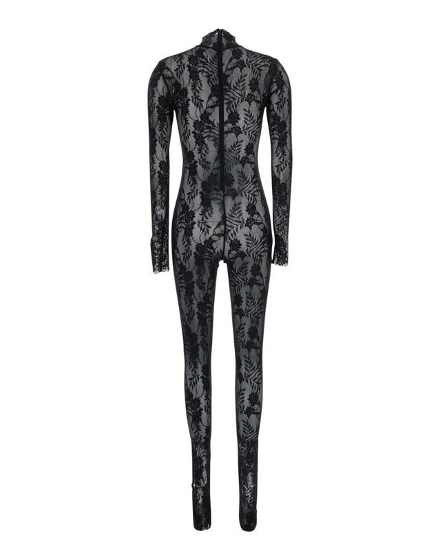 노르마카말리 [해외직구] 노르마카말리 블랙 Catsuit with 롱 슬리브 in 스트레치 레이스 앤 파워 메쉬 ST325JSL883001 TP582134882 착용컷