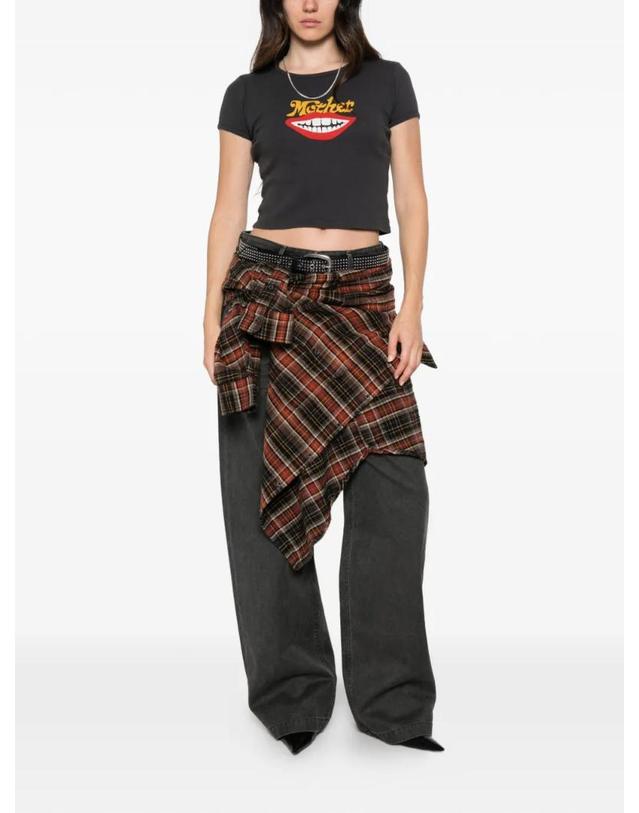마더 [해외직구] 26 FW MOTHER The Itty Bitter Ringer graphic print cropped T shirt 8100R1079 TP459247195 착용컷
