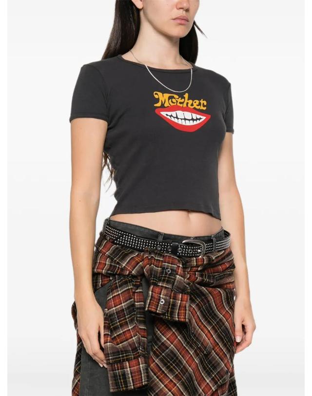 마더 [해외직구] 26 FW MOTHER The Itty Bitter Ringer graphic print cropped T shirt 8100R1079 TP459247195 착용컷