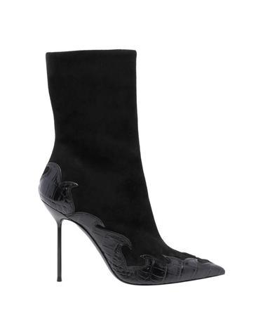 [해외직구] 26FW 파리텍사스 LIDIA QUEEN OF HEARTS 앵클 부츠 105 Suede 앤 crocodile 이펙트 레더 앵클 부츠 PX2089XSACOBLACK TP582209950
