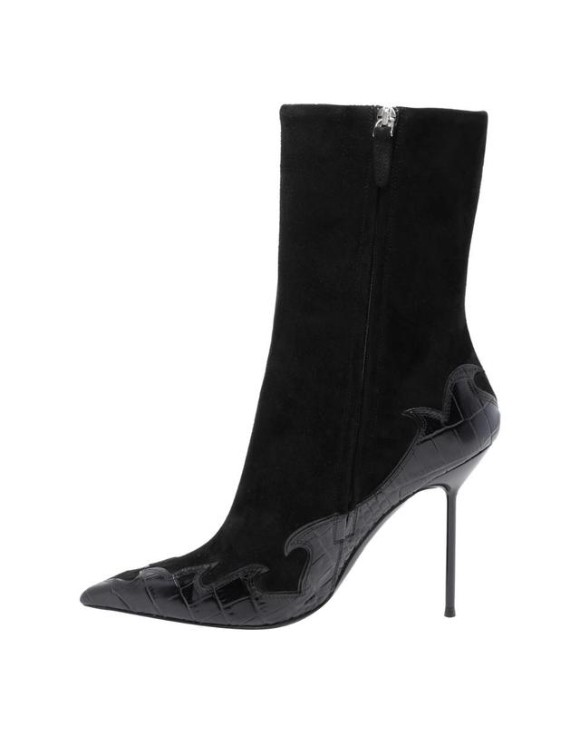 파리텍사스 [해외직구] 26FW 파리텍사스 LIDIA QUEEN OF HEARTS 앵클 부츠 105 Suede 앤 crocodile 이펙트 레더 앵클 부츠 PX2089XSACOBLACK TP582209950 착용컷
