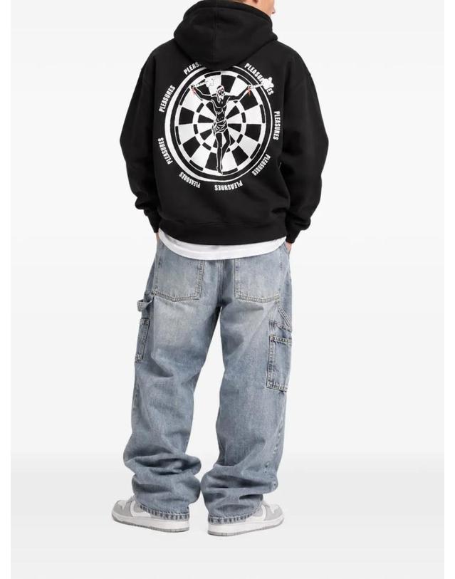 플레저 [해외직구] 26 FW 플레져스 Dartboard logo print hoodie P24W041HOODIE TP460401422 착용컷