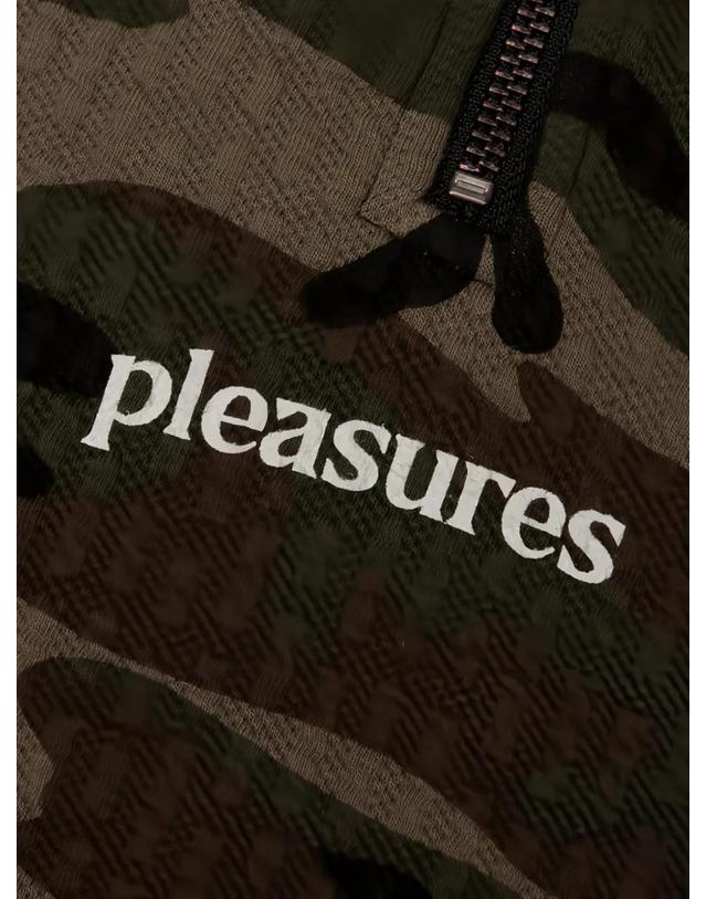 플레저 [해외직구] 26 FW 플레져스 텍스처 카모 프린트 쿼터 지퍼 스웨트셔츠 P26F014CAMO TP460464754 착용컷