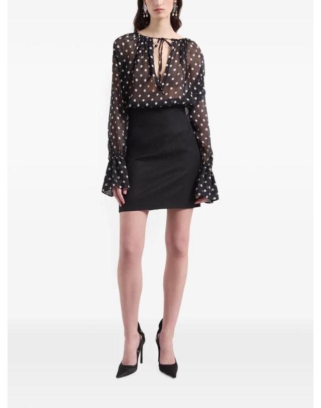 니나리치 [해외직구] 26 FW 니나리치 자카드 패턴 하이웨이스트 미니 스커트 26ACJU020WO0365 TP459026204 착용컷
