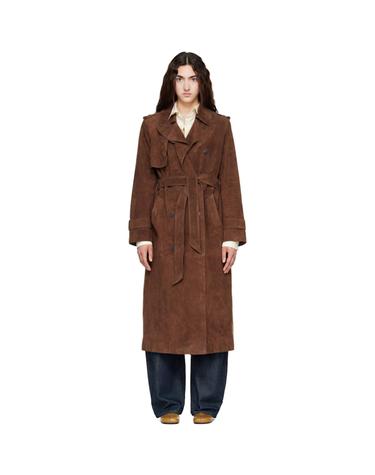 [해외직구] 26 FW Mackage 브라운 가엘 SU 스웨이드 맥시 트렌치 코트 262015F067003