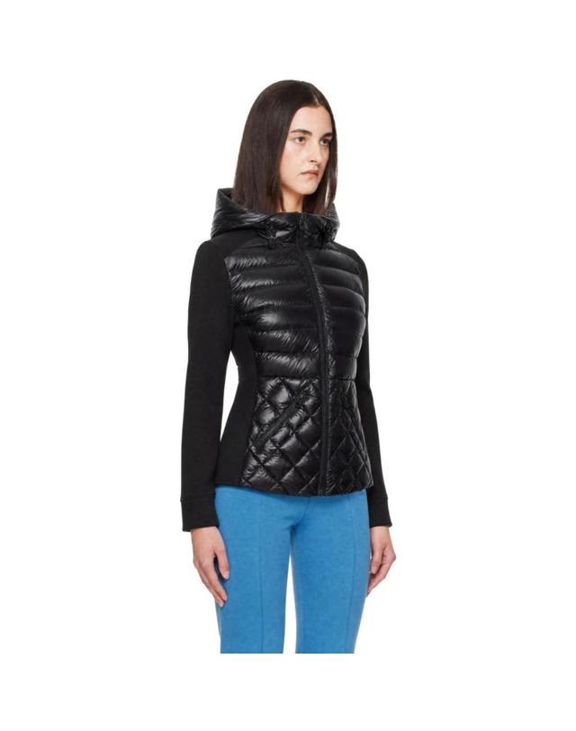 맥케이지 [해외직구] 26 FW Mackage 블랙 아가타 퀼팅 믹스 미디어 후드 재킷 262015F063006 착용컷