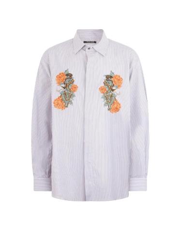 [해외직구] 26 FW 로베르토 카발리 자수 디테일 스트라이프 셔츠 XNT722CH106 TP457369109
