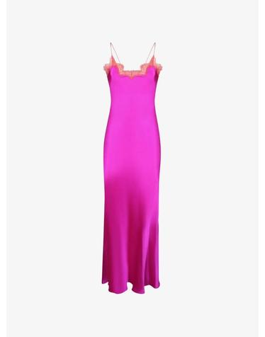 [해외직구] 26 FW 로베르토 카발리 레이스 트리밍 실크 슬립 드레스 WQT110SE042 TP455634569