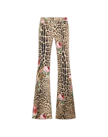 [해외직구] 26 FW 로베르토 카발리 재규어 프린트 플로럴 프린트 팬츠 XQJ205DAT24 TP456174960