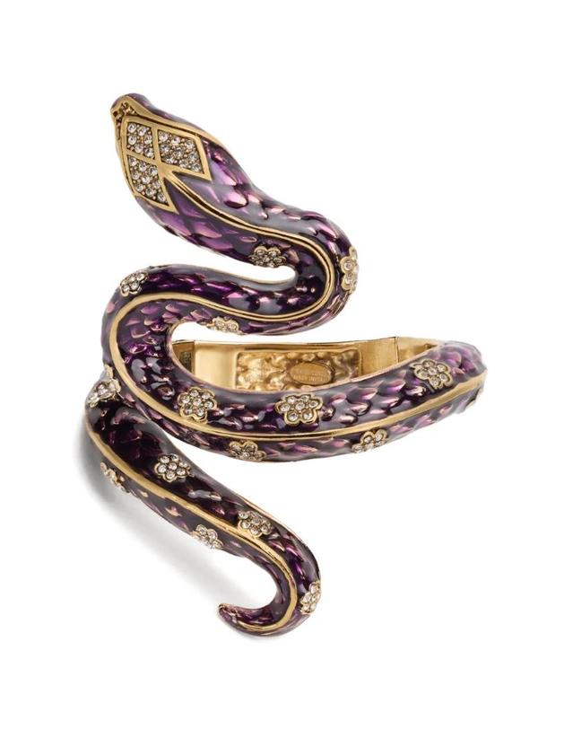 로베르토 카발리 [해외직구] 26 FW 로베르토 카발리 스네이크 모티프 크리스털 장식 브레이슬릿 XQG022AM011 TP456136781 착용컷
