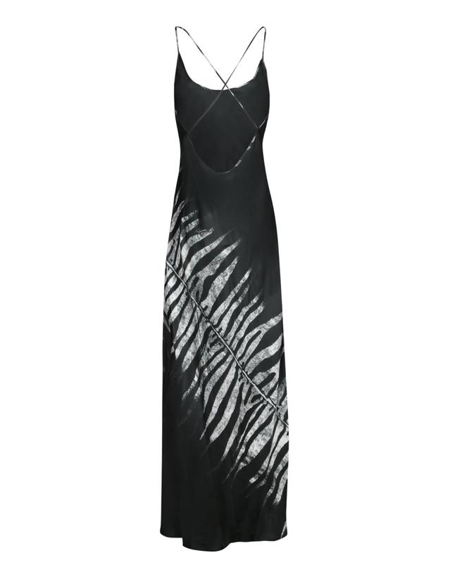 로베르토 카발리 [해외직구] 25SS 로베르토카발리 실크 슬립 드레스 with zebra 프린트 조절형 thin straps Diagonal 컷 with gather 디테일 UKT1424QN50D0146 TP572999291 착용컷