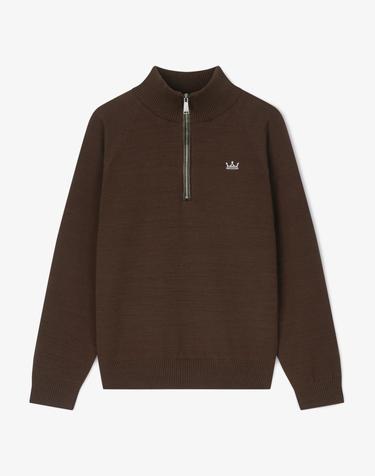 람다골프 남성골프웨어 짚넥 골프니트 WIND PROOF 에스프레소 62517