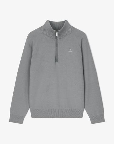 람다골프 남성골프웨어 짚넥 골프니트 WIND PROOF 그레이 62516
