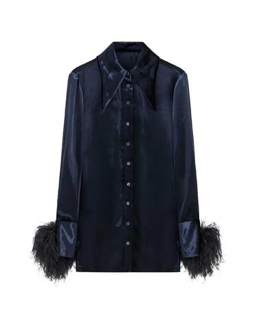 [해외직구] 26 FW 16 알링턴 티오 페더 트리밍 벨벳 셔츠 T469AW2602VELVETNAVY TP459349470