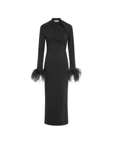[해외직구] 26 FW 16 알링턴 욜라 페더 트리밍 미디 드레스 DMD707SS2601NERO TP459272560