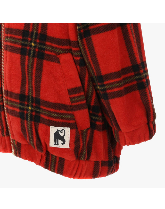 미니로디니 미니로디니 2471013742 (Check aop fleece jacket) 체크 AOP 플리스 아동 자켓 착용컷