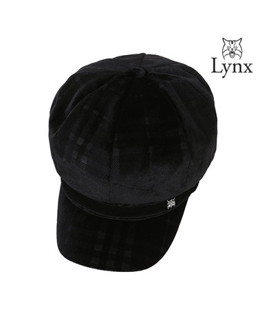 여성 벨벳 체크 뉴스보이캡 L21B3CP654_BK