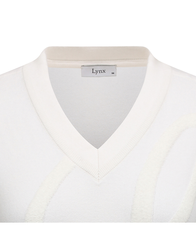 링스 골프 링스 여성 로고포인트 V넥 베스트 L21C3SV151_WH 착용컷