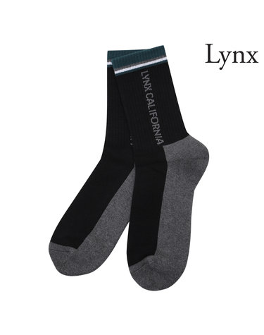 남성 골프 로고 컬러배색 중목 양말 L11D3SC202_BK