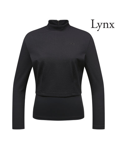 여성 레이어드 사선 지퍼 모크넥티셔츠 L21D3TH353_BK