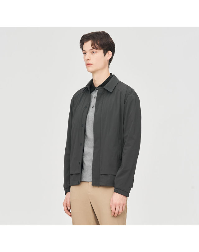 링스 골프 링스 남성 셔츠넥 간절기 점퍼 L11D1JP231_DG 착용컷