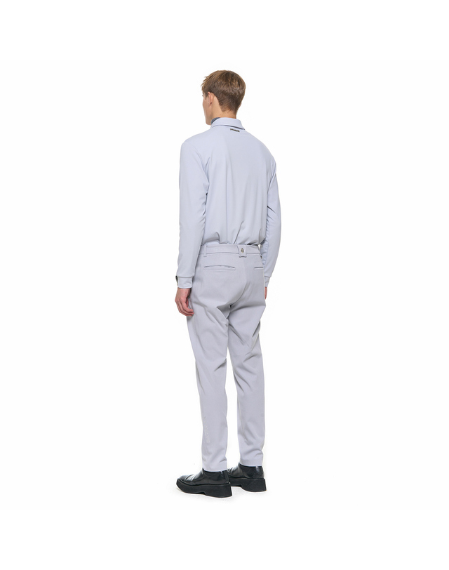 브이트웰브 ZIPPER DETAIL SLIM PANTS V11B3PT303_GY 착용컷