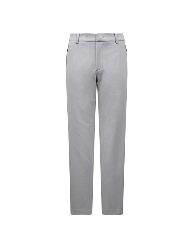 브이트웰브 ZIPPER DETAIL SLIM PANTS V11B3PT303_GY 착용컷