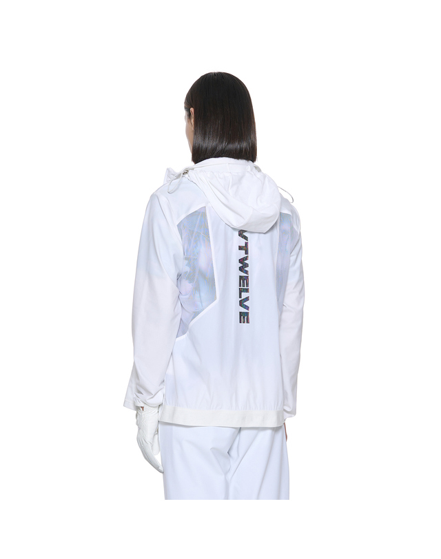 브이트웰브 WOVEN MIX FULL ZIPUP_V11B2TF052_WH 착용컷