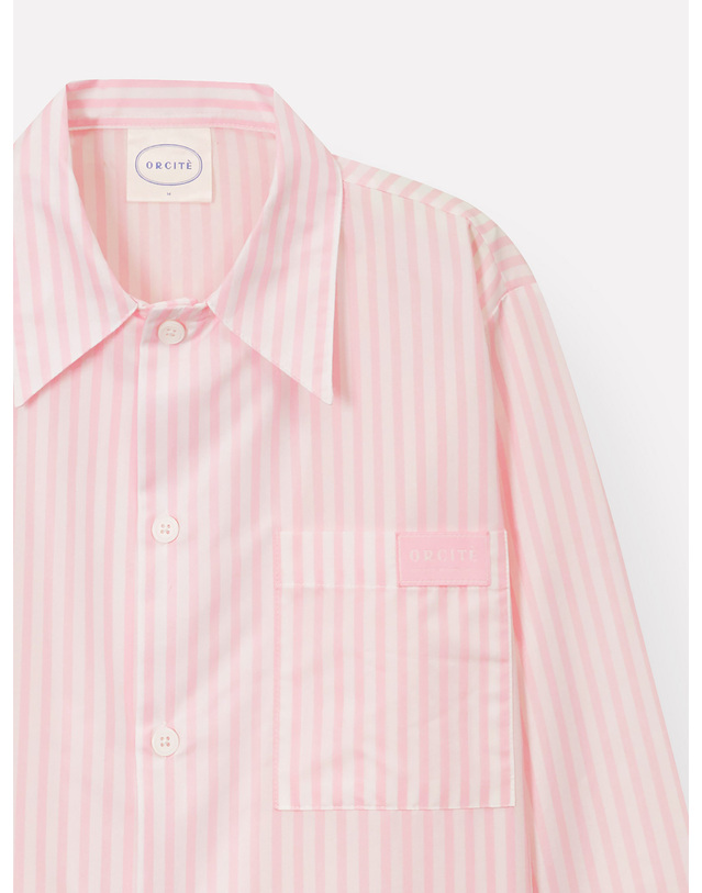 오르시떼 [오르시떼] 남녀공용 H320 프라터핑크 긴소매+5부팬츠 파자마 세트 착용컷