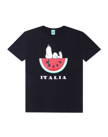 와일드동키 T-ITALIA BLACK 스누피 공용 반팔티