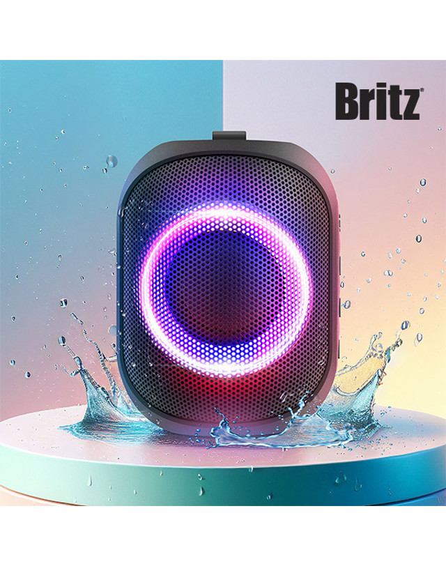 브리츠 [브리츠코리아] IPX7 완전방수 풀파티 RGB 라이트 TWS 블루투스스피커 BZ-UX22 상품평이벤트 착용컷