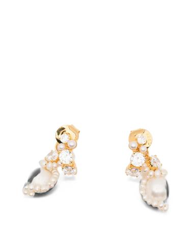 [해외직구] 컴플릿티드 웍스 pearl and zirconia swirl earrings 12219430732040 TP725556590