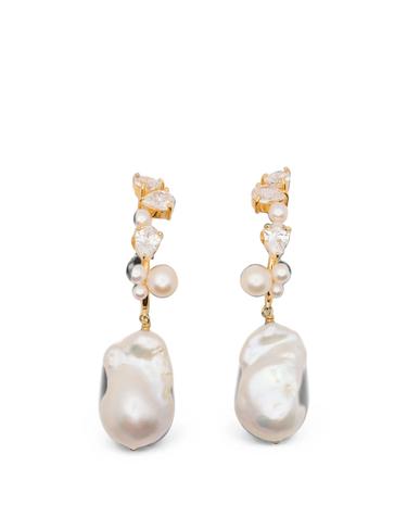 [해외직구] 컴플릿티드 웍스 topaz and pearl climber earrings 12219431715080 TP725556524