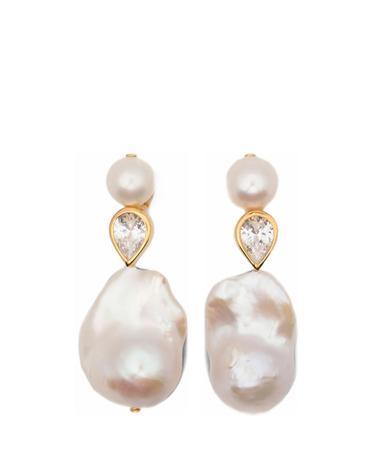 [해외직구] 컴플릿티드 웍스 pearl embellished drop earrings 12219430961416 TP725556469