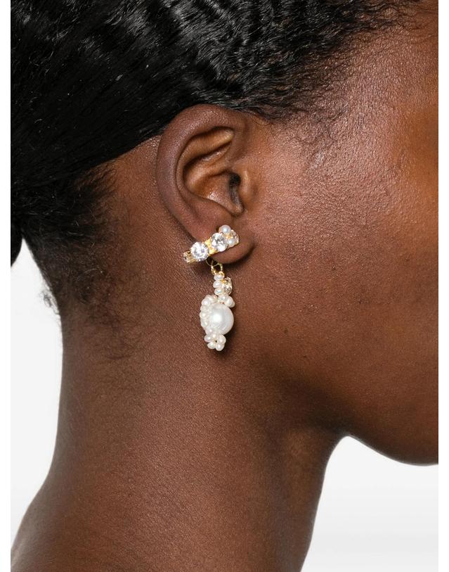 컴플리티드웍스 [해외직구] 컴플릿티드 웍스 pearl and zirconia swirl earrings 12219430732040 TP725556590 착용컷