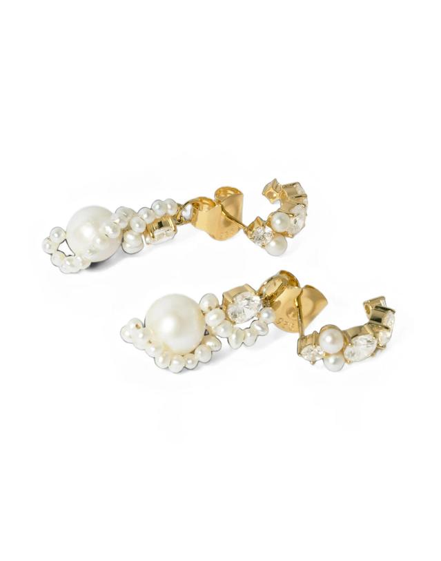 컴플리티드웍스 [해외직구] 컴플릿티드 웍스 pearl and zirconia swirl earrings 12219430732040 TP725556590 착용컷