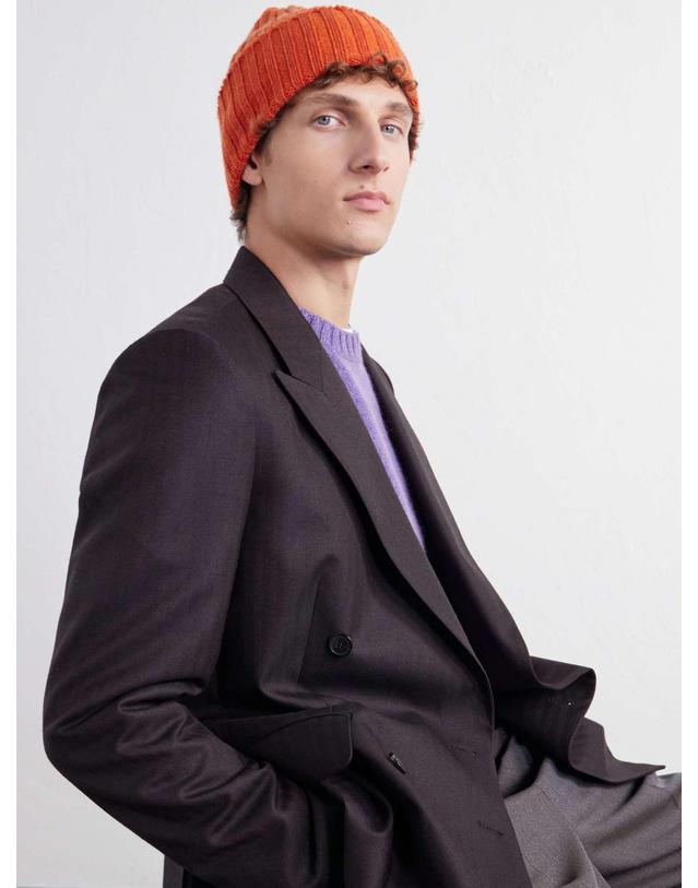 톰 스위니 [해외직구] 26 FW THOM SWEENEY 오렌지 리브드 캐시미어 비니 TP581594994 착용컷