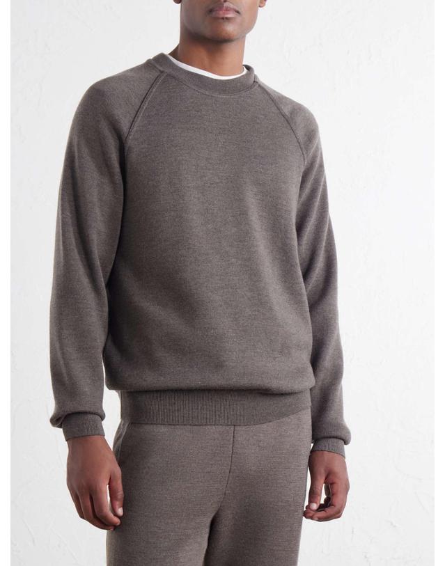 톰 스위니 [해외직구] 26 FW THOM SWEENEY 브라운 울 스웻셔츠 TP581618889 착용컷