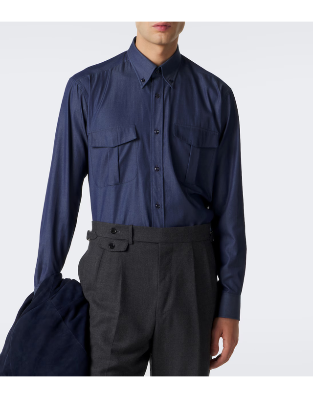 샤르베 [해외직구] 26 FW Charvet 코튼 샴브레이 셔츠 TP581952452 착용컷