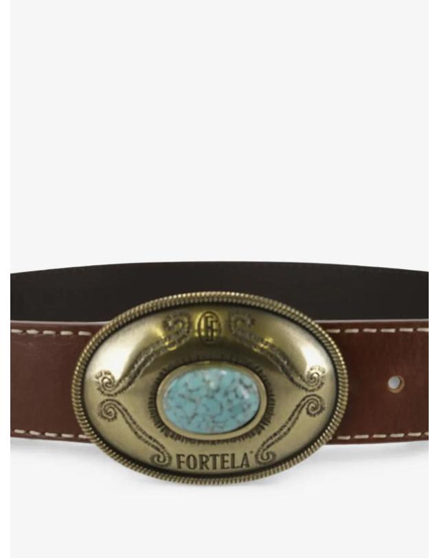 포르텔라 [해외직구] 26 FW 포르텔라 Tate logo buckle belt TATELO001BRW TP459236127 착용컷